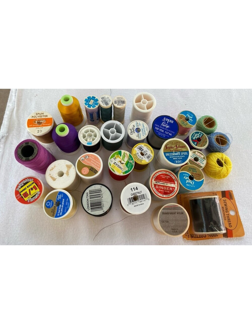 Mix Of Sewing Thread Heavy Duty And All Purpose Lot of 30 Assorted Color Spools